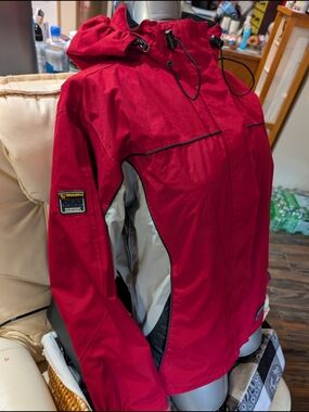 Red Women's Waterproof Hooded Jacket